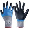 S-Tex, Cut Resistant Gloves, Black/Blue/Grey, EN388: 2016, 4, X, 4, 1, D, Nitrile Foam ¾ Coated, Hagane Coil®, Size 9 thumbnail-0