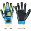 377-IP, Impact Gloves, Black/Blue/Green, Cotton/Polyester Liner, Nitrile Coating, EN388: 2016, 4, 1, 2, 1, X, Size 7 thumbnail-0
