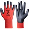 PUPL Predator Mechanical Hazard Gloves, Black/Red, Polyester Liner, Polyurethane Coating, EN388: 2016, 4, 1, 4, 1, A, Size 8 thumbnail-0