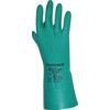 LA132G Nitri Guard Plus, Chemical Resistant Gloves, Green, Nitrile, Cotton Flocked Liner, Size 7 thumbnail-0