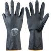 525 Jet, Chemical Resistant Gloves, Black, Rubber, Cotton Flocked Liner, Size 7-7.5 thumbnail-0