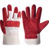 Rigger Gloves, Red/Yellow, Leather Coating, Cotton Liner, Size 10 thumbnail-0