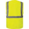 Hi-Vis Vest, Yellow, Medium, Zipper Closure, Polyester thumbnail-1
