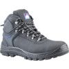 Unisex Safety Boots Size 10, Black, Leather thumbnail-0