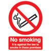 No Smoking it is Against the Law Vinyl Sign 148mm x 210mm thumbnail-0