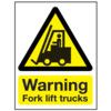 Fork Lift Trucks Vinyl Warning Sign 150mm x 200mm thumbnail-0