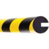 Protection Foam, Semi-Circular, Polyurethane, Yellow/Black, 5m x 40mm x 40mm thumbnail-0