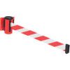 Wall Mounted Belt Barrier Red Housing 2.3m, Red & White Chevron thumbnail-0