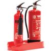 Double Fire Extinguisher Stand, Plastic, Red thumbnail-0