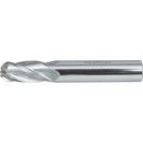 Carbide Micrograin 4 Flute Plain Shank Long Series Ball Nosed End Mill - Metric thumbnail-0