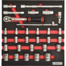30 Piece Metric Ken-Grip® 1/2in Square Drive Socket Set in Tool Control 2/3 Width Foam Inlay.
 thumbnail-0