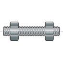 Screwed Studding - UNC - Steel - Grade B7/2H -  Stud Bolt With 2 Hex Nuts - BS 4882 thumbnail-0