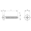 Machine Screw, ST (Self Tapping) - A2 Stainless - Cross Recessed Cross Pan Head Screw DIN 965 thumbnail-1