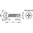 Self Drilling Screw, Metric - BZP (Bright Zinc Plated) - Phillips Countersunk - DIN 7504 O - H thumbnail-1