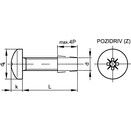 Machine Screw, Metric - A2 Stainless - Cross Recessed Raised Cheese Head Thread Rolling Screw Pozi - DIN 7500 CE - Z thumbnail-1