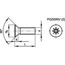Machine Screw, Metric - A2 Stainless - Pozi Countersunk Head Screw - DIN 965 - Z thumbnail-1