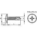 Self Drilling Screw, Metric - ZBP (Zinc Black Passivated) - Phillips Flange for Back Panels thumbnail-0