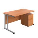 Rectangular Desk with 3 Drawer Pedestal, 1200mm x 800mm thumbnail-0