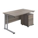Rectangular Desk with 3 Drawer Pedestal, 1200mm x 800mm thumbnail-1