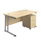 Rectangular Desk with 3 Drawer Pedestal, 1200mm x 800mm thumbnail-3