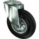 Pressed Steel Castors, Medium Duty, Rubber Tyred Wheel, Pressed Steel Centre thumbnail-2