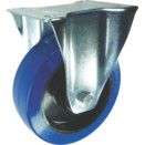 Medium to Heavy Duty Pressed Steel Castors - Rubber Tyred Wheel with Nylon Centre - Roller Bearing  thumbnail-0