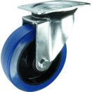 Medium to Heavy Duty Pressed Steel Castors - Rubber Tyred Wheel with Nylon Centre - Roller Bearing  thumbnail-2