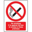 No Smoking it is Against the Law Signs thumbnail-1