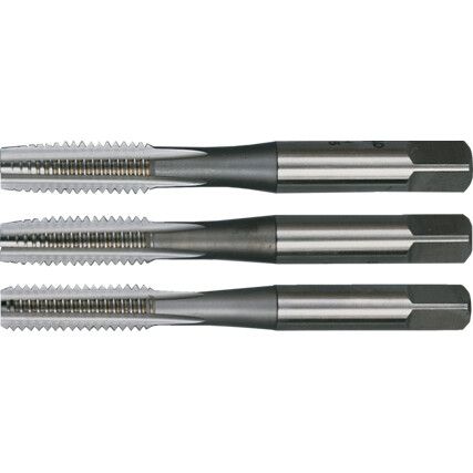 Hand Tap Set , 9/16in.  x 12, UNC, High Speed Steel, Bright, Set of 3