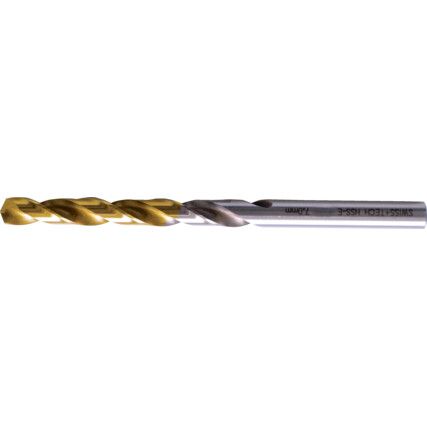 Jobber Drill, 4.9mm, Normal Helix, Cobalt High Speed Steel, TiN-Tipped