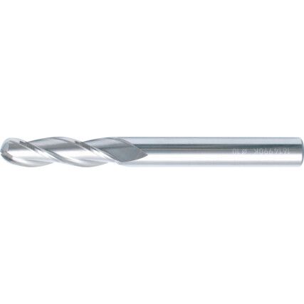 Long, Ball Nose End Mill, 10mm, 3 fl, Carbide, Uncoated