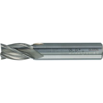 50, End Mill, Short, Plain Round Shank, 2.5mm, Carbide, Uncoated