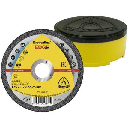 Cutting Disc, Kronenflex, 46-Fine/Medium, 115 x 1.2 x 22.23 mm, Type 41, Aluminium Oxide