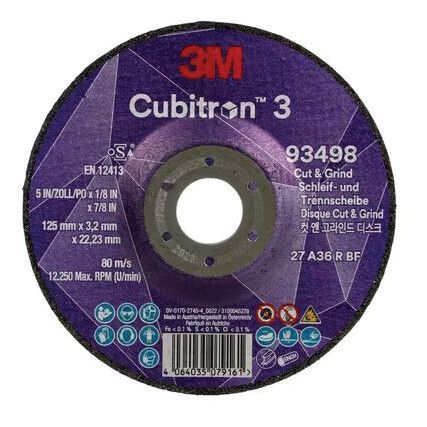 CUT & GRIND DISC 93498 36+T27125mmX3.2mmX22.23mm