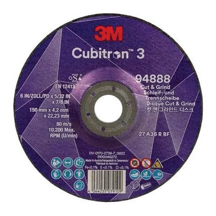 CUT & GRIND DISC 94888 36+T27150mmX 4.2mmX22.23mm