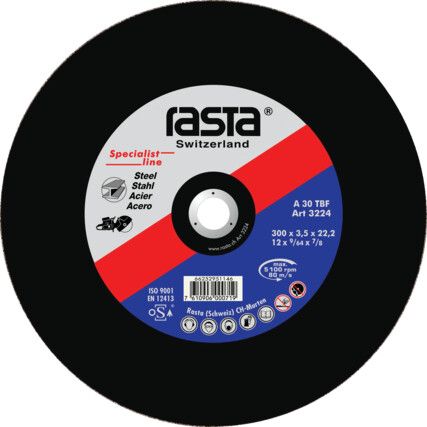 3221RA, Cutting Disc, Specialist Line, 24-Coarse, 300 x 3.5 x 20 mm, Type 41, Aluminium Oxide