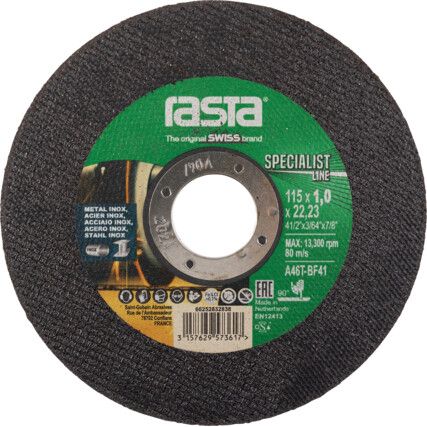 2332RA, Cutting Disc, Specialist Line, 36-Medium, 115 x 1.6 x 22.23 mm, Type 41, Aluminium Oxide