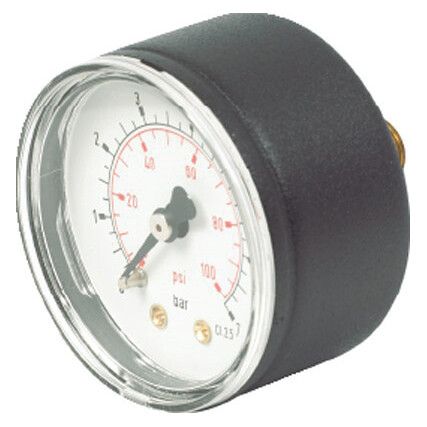 PG15-40R2PM 0-15PSI Pressure Gauge 40mm Dial 1/8in BSPP, Centre Back Connection.