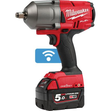 M18 ONEFHIWF12-502X Cordless Impact Wrench, 1/2in. Drive, 18V, Brushless, 1356Nm Max. Torque, 2 x 5.0Ah Batteries