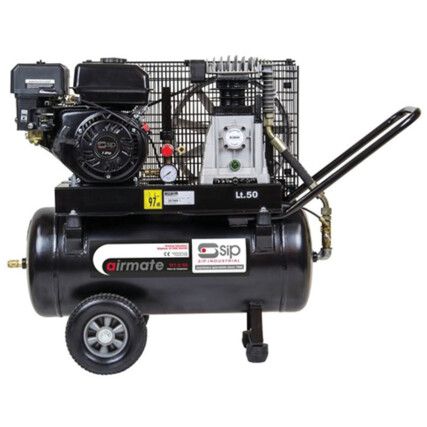 06217 Airmate TP7.0/50 Mobile 7hp Belt-Driven Petrol Air Compressor 50 Litre