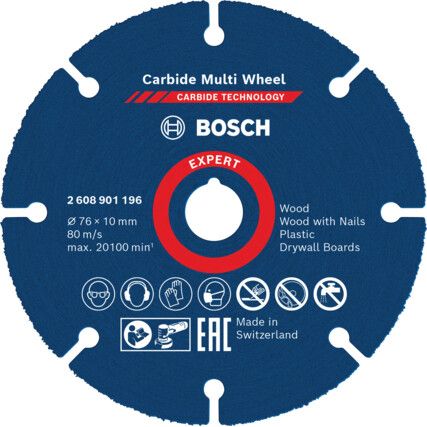 Cutting Disc, X-Lock Expert, 76 x 1 x 10 mm, Type 41, Carbide