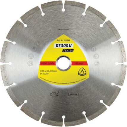 T 300 U Extra 115mm Universal Diamond Blade for Angle Grinders on Construction materials, Concrete