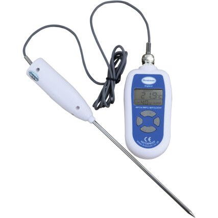 38/600/0 WATERPROOF PROBE THERMOMETER, POUCH, LITHIUM BATTERY