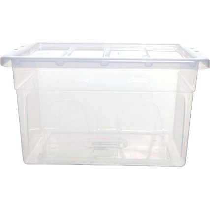 Storage Box with Lid, Clear, 450x260x370mm, 32L