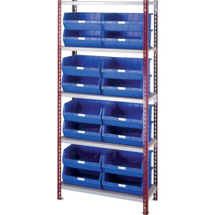 Storage Rack/Storage Bin, Blue, 900x450x1980mm, 17 Pack