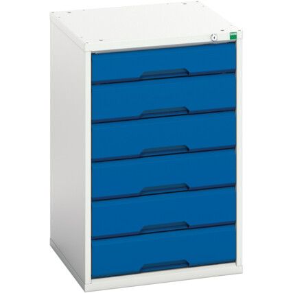 Verso Drawer Cabinet, 6 Drawers, Blue/Light Grey, 800 x 525 x 550mm