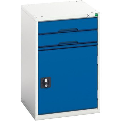 Verso Combination Cupboard/Drawer, Single Door, Blue/Grey, 800 x 525 x 550mm