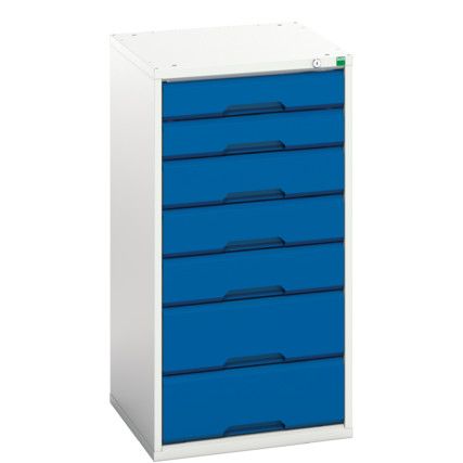Verso Drawer Cabinet, 7 Drawers, Blue/Light Grey, 1000 x 525 x 550mm