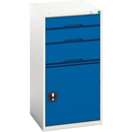 Verso Combination Cupboard/Drawer, Single Door, Blue/Grey, 1000 x 525 x 550mm