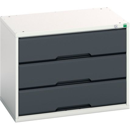 Verso Drawer Cabinet, 3 Drawers, Anthracite Grey/Light Grey, 600 x 800 x 550mm